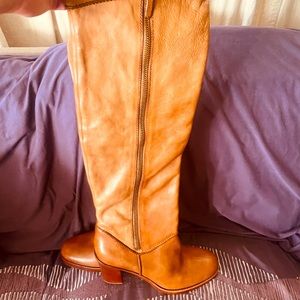 Via Spiga Over the Knee Tan Leather Boots